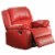 Leather Rocker Recliner Chair, Red- Saltoro Sherpi Perspective: front