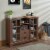 ACME Dubbs Storage Wood Console Table with 2 Doors in Walnut Perspective: front