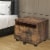 Wooden File Cabinet With Open Compartment And Drawer, Oak Brown And Black- Saltoro Sherpi Perspective: front