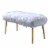 Bagley II - Bench White Faux Fur & Gold Perspective: front