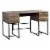 Desk, Rustic Oak & Black Perspective: front