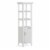 Simpli Home Avington Contemporary Wooden Bath Storage Tower in Pure White Perspective: front