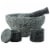 HealthSmart 4-piece Granite Molcajete Set, Mortar & Pestle with 2 Spice Containers Perspective: front