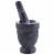 HealthSmart 4 Inch Wide 3.5 Inch Deep Black Marble Mortar and Pestle Perspective: front
