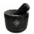 Health Smart Mortar and Pestle Set - Dual Sided/Flip Solid Granite Bowl for Grinding Seeds Perspective: front
