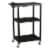 Adjustable-Height Mobile Black Plastic Utility AV Cart with Power Strip Perspective: front