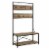 72  Industrial Metal and Wood Hall Tree - Barnwood Perspective: front