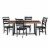 5-Piece Wood Farmhouse Dining Set - Mahogany and Black Perspective: front