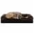 FurHaven Faux Fleece & Chenille Soft Woven Cool Gel Sofa Dog Bed|Medium, Coffee Perspective: front