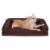 FurHaven Quilted Orthopedic Sofa Dog Bed|Medium, Coffee Perspective: front