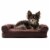 FurHaven Quilted Memory Sofa Dog Bed|Small, Coffee Perspective: front