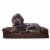 FurHaven Quilted Memory Sofa Dog Bed|Medium, Coffee Perspective: front