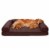 FurHaven Quilted Full Support Sofa Dog Bed|Jumbo, Coffee Perspective: front
