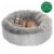 Plush & Diamond Print Calming Donut Dog Bed - Small, Gray Perspective: front
