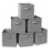 (Set of 6) Collapsible Fabric Cubes, 11 Storage Bins - Gray Perspective: front