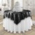 50 x 50 Black Sequin Tablecloth Overlay, Sparkly Square Table Cloth Perspective: front