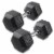 40 lb Pair Rubber Coated Hex Dumbbell, Cast Iron Hand Weight Set Perspective: front