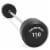 Rubber Fixed Barbell, 110 LB Pre-Loaded Weight Straight Bar Perspective: front