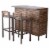 Noble House Milos Acacia Wood Bar Set in Dark Brown Perspective: front
