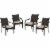 Noble House San Pico Wicker Stacking Patio Dining Arm Chair in Brown (Set of 4) Perspective: front