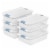 Sterilite 32 Quart Clear Plastic Stackable Storage Box Container (6 Pack) Perspective: front