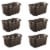 Sterilite Plastic Weave Laundry Organizer Storage Basket Tote, Espresso (6 Pack) Perspective: front