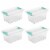 Sterilite Plastic Medium Clip Storage Box Container with Latching Lid, 8 Pack Perspective: front