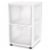 Sterilite 36208002 Ultra 2 Drawer Portable Rolling Storage Cart, White (4 Pack) Perspective: front