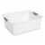 Sterilite Large Ultra Plastic Storage Bin Baskets with Handles, White, 12 Pack Perspective: front
