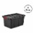 Sterilite 27 Gallon Durable Rugged Industrial Tote w/Red Latches, Black (8 Pack) Perspective: front