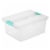 Sterilite Deep Clear Plastic Stackable Storage Bin with Clear Latch Lid, 8 Pack Perspective: front