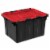 Sterilite 12 Gallon/45 Liter Hinged Lid Industrial Tote, Red Lid (18 Pack) Perspective: front