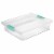 Sterilite Large Clear Plastic Stackable Storage Bin w/ Clear Latch Lid, 24 Pack Perspective: front