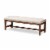 Baxton Studio Ainsley Tufted Bench in Light Beige and Walnut Brown Perspective: front
