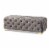 Baxton Studio Avara Modern Tufted Velvet Ottoman in Gray and Gold Perspective: front