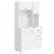 Freestanding Kitchen Storage Microwave Hutch Cupboard with 3 Cabinets, White Perspective: front