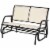 2-Person Outdoor Glider Bench Double Rocking Chair for Patio Garden Porch Beige Perspective: front