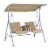 Outdoor Swing Chair Canopy Patio Garden Hanging 2 Person Yard Furniture Beige Perspective: front