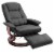 Faux Leather Reclining Lounge Chair Swivel Recliner Sofa Seat w/ Wooden Base Perspective: front