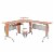 L-Shaped Corner Computer Office Desk  PC Table Workstation with  Keyboard Tray Perspective: front