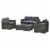 Outside Rattan Wicker Chair Loveseat Set for Patio w/ Glass Coffee Table, Grey Perspective: front