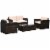 Outside Rattan Wicker Chair Loveseat Set for Patio w/ Glass Coffee Table, Brown Perspective: front
