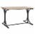 47  Folding Dining Table, Rectangular Breakfast Table with Metal Frame Perspective: front