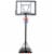 Basketball Hoop w/ 2 Built-In Moving Wheels and Ball Holder, 65.75 H -90.5 H Perspective: front