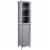 66  Grey Storage Organizer, Thin Bathroom Cabinet, Space Saver w/ 2 Tier Shelves Perspective: front