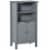 Freestanding Bathroom Linen Floor Cupboard with Multi-Tier Shelving and Tabletop Perspective: front