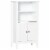 Freestanding Bathroom Linen Floor Cupboard with Multi-Tier Shelving and Tabletop Perspective: front