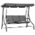 3-seat Outdoor Backyard Swing Chair Patio Bench Adjustable Canopy Padded Perspective: front