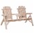 Outdoor Patio Adirondack Double Bench w/ Center Table, Natural Perspective: front