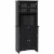 Wooden Dining Room Cupboard Pantry with Framed Glass Doors and Open Counter Perspective: front